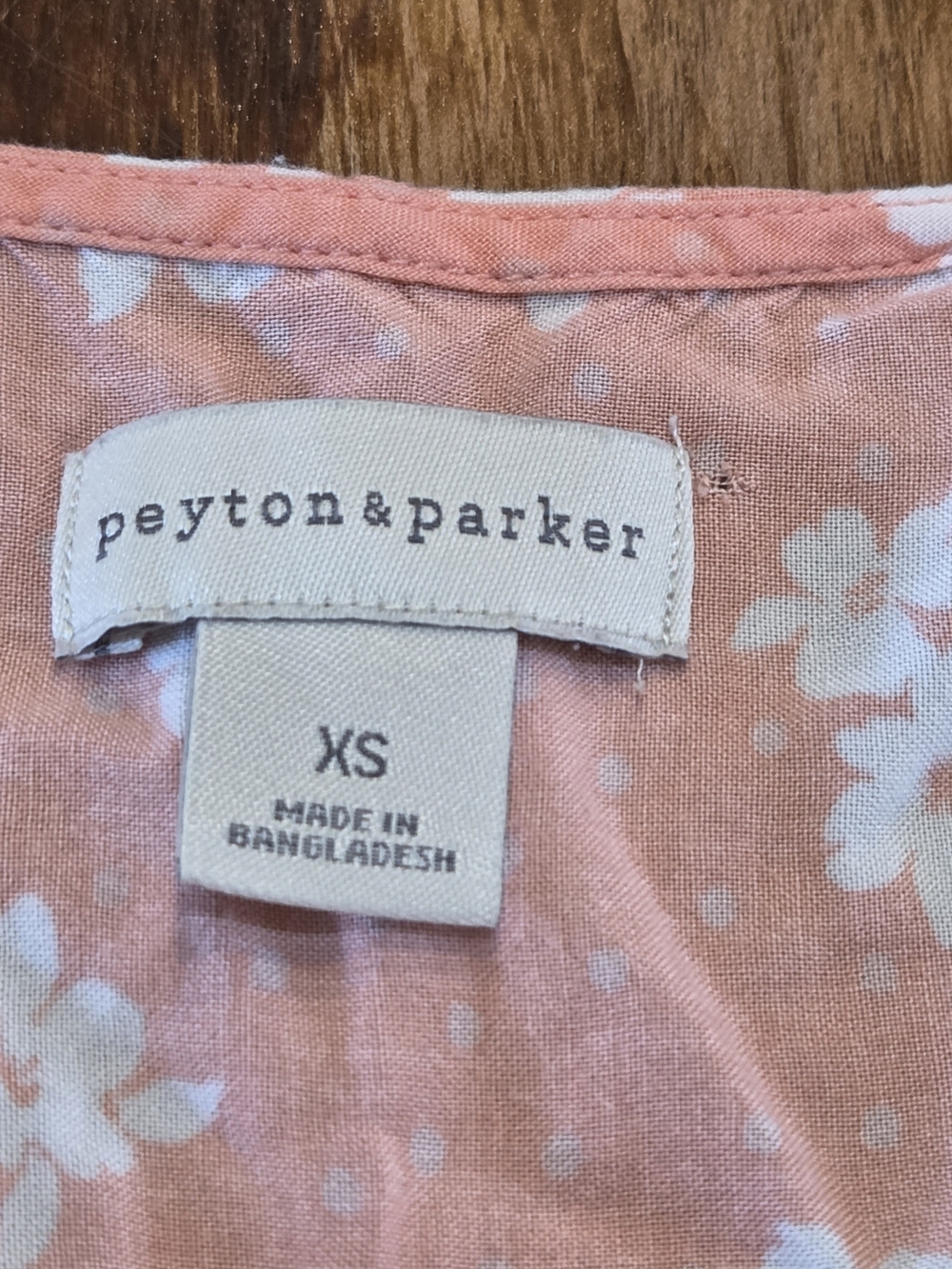 Peyton & Parker Women's XS Coral Cottage Floral Dress Matching Mini XS Dress - Picture 5 of 9